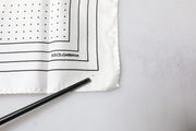 Dolce & Gabbana White Polka Dots Square Handkerchief Scarf