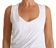 Cavalli White Top Tank CAVALLI T-Shirt Jersey