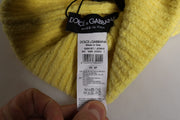 Dolce & Gabbana Yellow Cotton Knitted Winter Beanie Hat