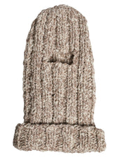 Dolce & Gabbana Beige Wool Knitted Ski Mask Balaclava Hat