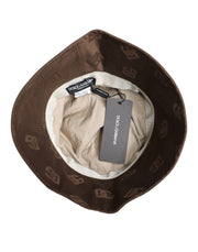 Dolce & Gabbana Brown Logo Monogram Cotton Bucket Cap