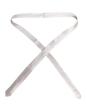 Dolce & Gabbana White Solid Silk Adjustable Necktie Tie
