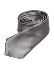 Dolce & Gabbana Metallic Silver Silk Adjustable Necktie Tie
