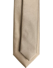 Dolce & Gabbana Beige Solid Silk Adjustable Necktie Tie
