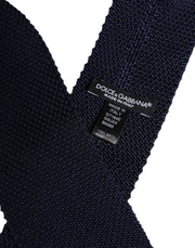 Dolce & Gabbana Dark Blue Silk Adjustable Necktie Tie