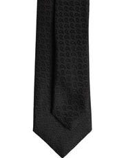 Dolce & Gabbana Black Patterned Silk Adjustable Necktie Tie