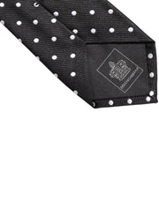 Dolce & Gabbana Black Polka Dots Silk Adjustable Necktie Tie