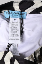 Dolce & Gabbana Black White Logo Beachwear Shorts Swimwear