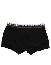Dolce & Gabbana Black Cotton Stretch Regular Boxer Underwear