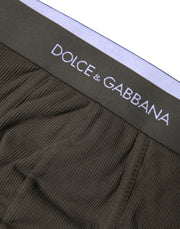 Dolce & Gabbana Gray Cotton Men Mid Slip Brief Underwear
