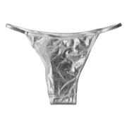 Dolce & Gabbana Silver Polyester Beachwear Bikini Bottom Swimwear