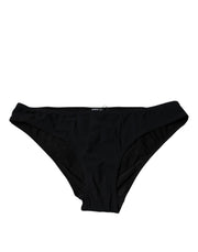 Dolce & Gabbana Black Nylon Stretch Mid Waist Panty Underwear