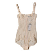 Dolce & Gabbana Beige Tulle Balconette Bra Bodysuit Underwear