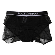 Dolce & Gabbana Black Tulle Nylon Mid Waist Panty Underwear