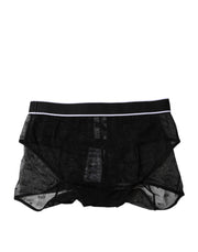 Dolce & Gabbana Black Tulle Nylon Mid Waist Panty Underwear