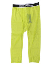 Dolce & Gabbana Green DG Logo Nylon Cropped Tights Underwear