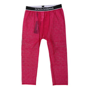 Dolce & Gabbana Fuchsia DG Logo Nylon Cropped Tights Underwear