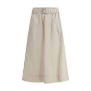 Brunello Cucinelli Cream Wide Long Skirt