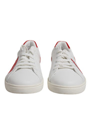 Dolce & Gabbana White Suede Leather Low Top Sneakers Shoes