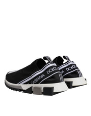 Dolce & Gabbana Black White Slip On Sorrento Sneakers Shoes
