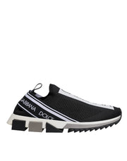 Dolce & Gabbana Black White Slip On Sorrento Sneakers Shoes