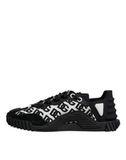 Dolce & Gabbana Black Logo Lace Up Low Top NS1 Sneakers Shoes