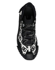 Dolce & Gabbana Black Logo Lace Up Low Top NS1 Sneakers Shoes