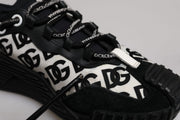 Dolce & Gabbana Black Logo Lace Up Low Top NS1 Sneakers Shoes