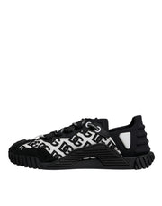 Dolce & Gabbana Black Logo Lace Up Low Top NS1 Sneakers Shoes