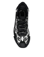 Dolce & Gabbana Black Logo Lace Up Low Top NS1 Sneakers Shoes