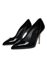 Dolce & Gabbana Black Patent Leather High Heels Pumps Shoes