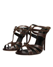 Dolce & Gabbana Bordeaux Ankle Strap Heels Sandals Shoes