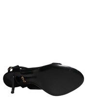 Dolce & Gabbana Black Tulle Stretch Heels Sandals Shoes