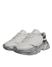 Dolce & Gabbana White Silver Daymaster Low Top Sneaker Shoes