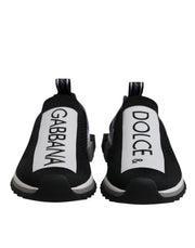 Dolce & Gabbana Black White Slip On Sorrento Sneakers Shoes