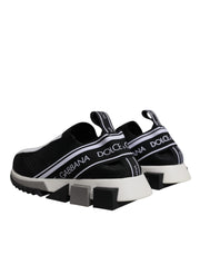 Dolce & Gabbana Black White Slip On Sorrento Sneakers Shoes