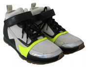 Jil Sander Fog Gray Neon Green Black Lace-Up Strap Shoes