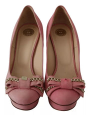 Elisabetta Franchi Pink Bow Stiletto Heel Pumps Shoes