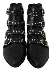 Dondup Black Fashion Buckled Zipper Ankle Boots Shoes