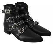 Dondup Black Fashion Buckled Zipper Ankle Boots Shoes
