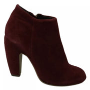 Steve Madden Maroon Blush Velvet Suede Penelope Ankle Boots Shoes