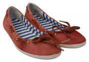 Pantofola D'Oro Coral Suede Lace Bow Loafers Ballet Flat Shoes