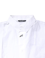 Dolce & Gabbana White Cotton Button Down Casual Men Polo Shirt