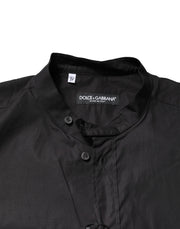 Dolce & Gabbana Black Cotton Button Down Men Casual Shirt
