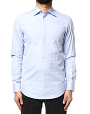 Dolce & Gabbana Light Blue Cotton Long Sleeves Dress Shirt