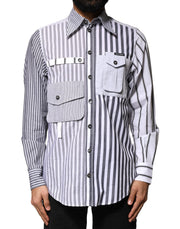 Dolce & Gabbana Multicolor Striped Button Down Casual Shirt