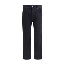 Saint Laurent Black Cotton Straight-Leg Jeans
