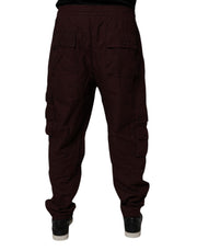 Dolce & Gabbana Maroon Cotton Cargo Jogger Sweatpants Pants