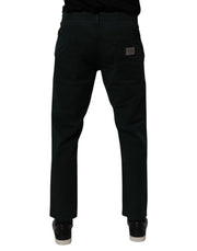 Dolce & Gabbana Dark Green Cotton Loose Men Denim Jeans