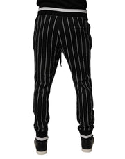 Dolce & Gabbana Black White Stripes Jogger Sweatpants Pants